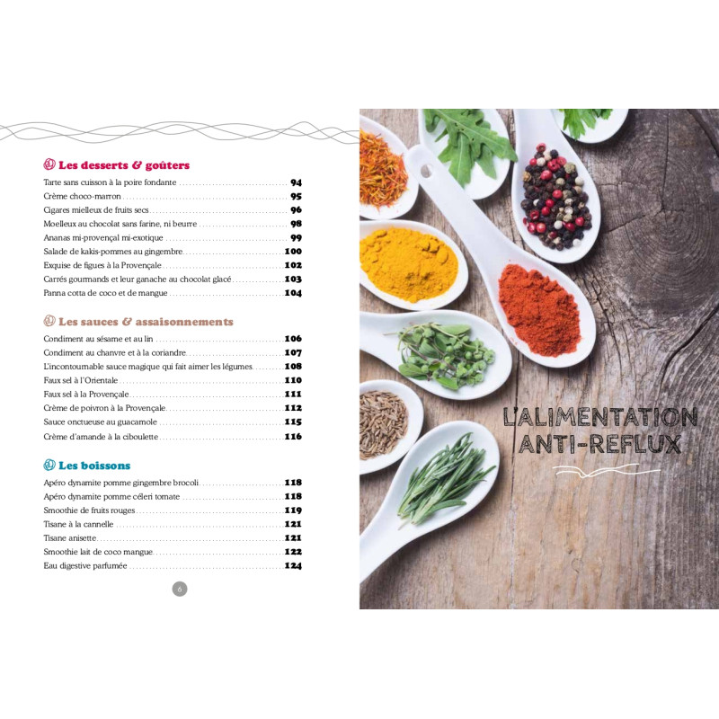 Achat Petits plats savoureux contre le reflux