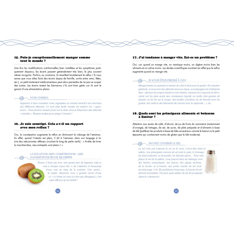 Achat Petits plats savoureux contre le reflux