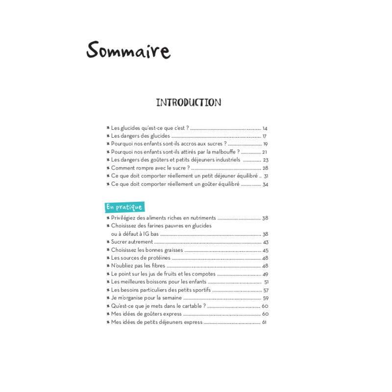 Achat P'tits déj' et goûters pauvres en sucres