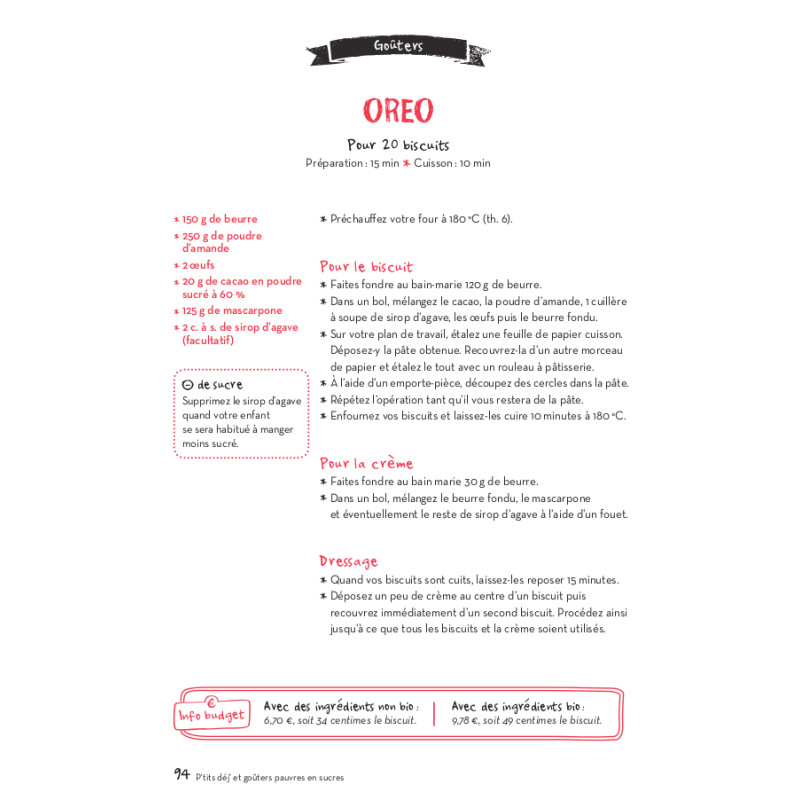 Achat P'tits déj' et goûters pauvres en sucres