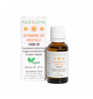 Vitamine D3 végétale - 1000 UI - Nutrissime