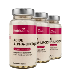 Acide Alpha-Lipoïque - Lot de 3 flacons - Formule concentrée - 60 gélules