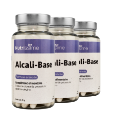 Alcali-Base - Citrate de potassium et zinc - lot de 3 flacons