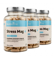 Magnésium "Stress Mag +" 180 gélules + cofacteurs - Lot de 3 flacons
