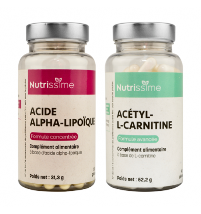 Pack Anti-Âge - Acide alpha lipoique et Acétyl-L-carnitine - 2 flacons