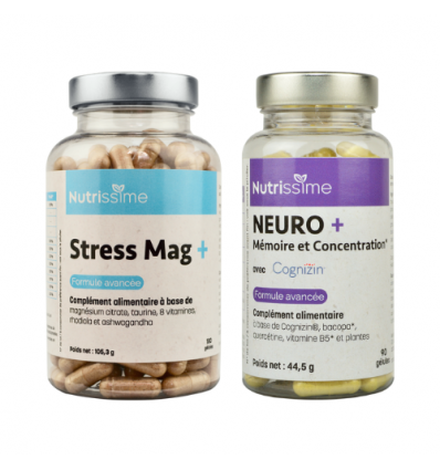 FOCUS - Stress Mag + & Neuro+ Pack de 2 flacons