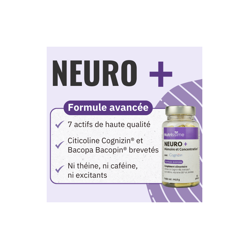 Neuro + Mémoire et Concentration - complément alimentaire - Flacon seul