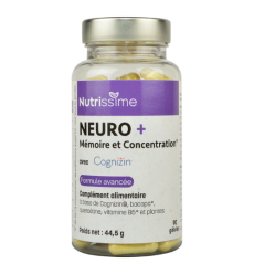 Neuro+ Mémoire et Concentration - 90 gélules - Flacon seul