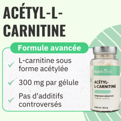 Achat Acétyl-L-Carnitine - Formule avancée - 90 gélules bienfaits composition