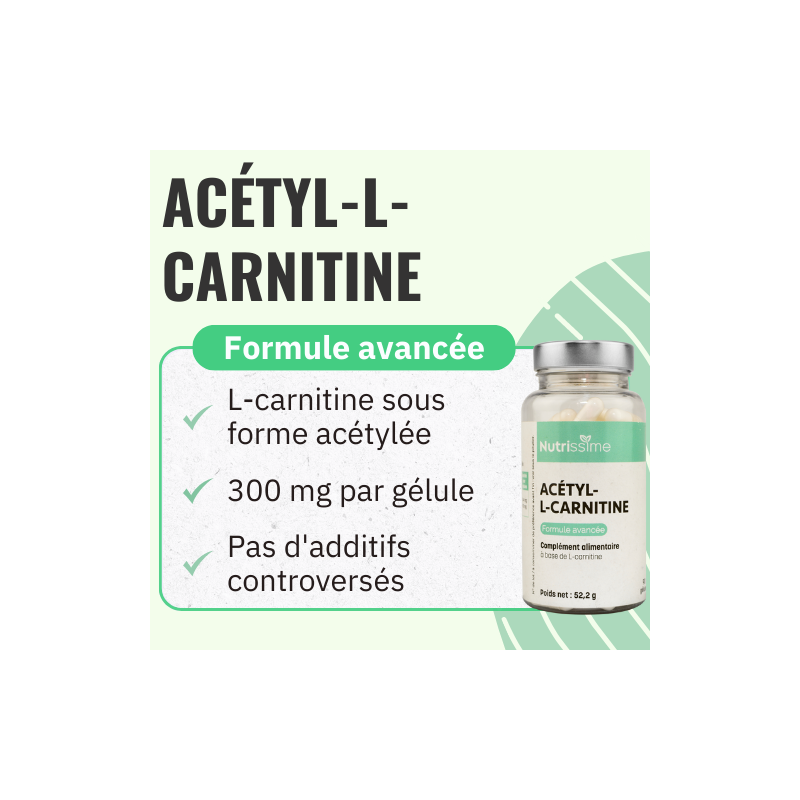 Acétyl-L-carnitine - Forme biodisponible - 90 gélules