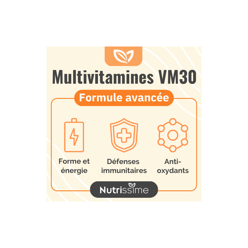 Multivitamines VM30 - Lot de 3 flacons - 150 gélules bienfaits