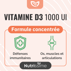 Achat Vitamine D3 1000 UI - Huile - Face - Bienfaits