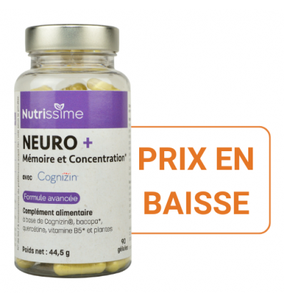 Neuro + Mémoire et Concentration - 90 gélules - flacon prix baisse