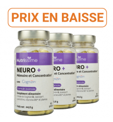 Neuro+ Mémoire et Concentration - 90 gélules - Lot de 3 flacons