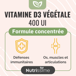 Achat Vitamine D3 végétale - 400 UI - Lot de 3 Flacons - Bienfaits