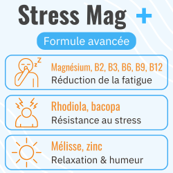 Achat Magnésium "Stress Mag +"  gélules - Lot de 3 flacons détail bienfaits ingrédients