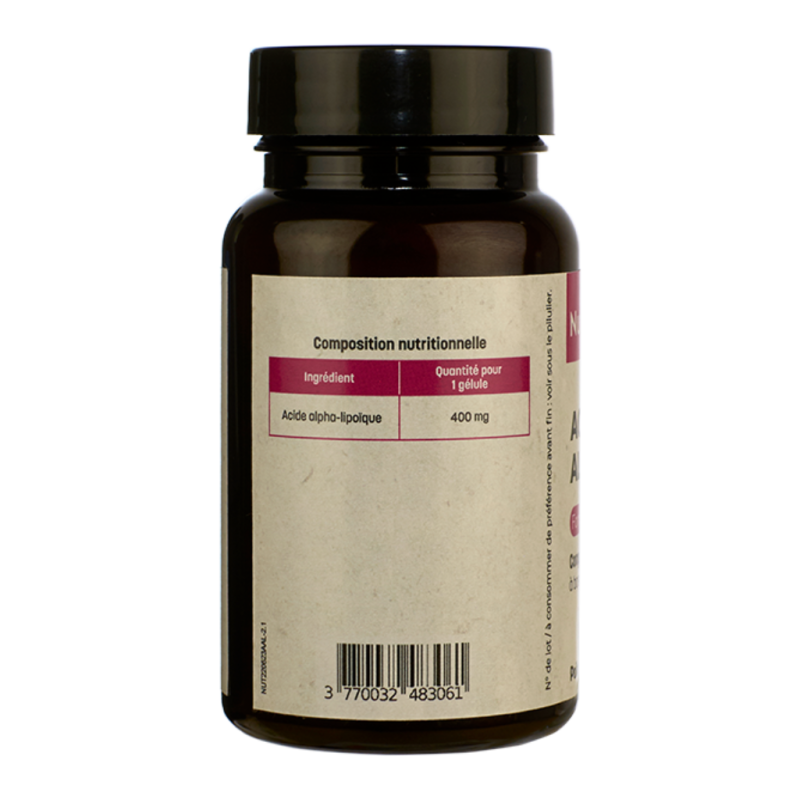 Acide alpha lipoïque - Formule concentrée - Flacon seul de 60 gélules