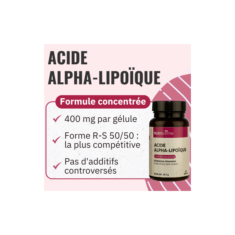 Acide alpha lipoïque - Formule concentrée - Flacon seul de 60 gélules
