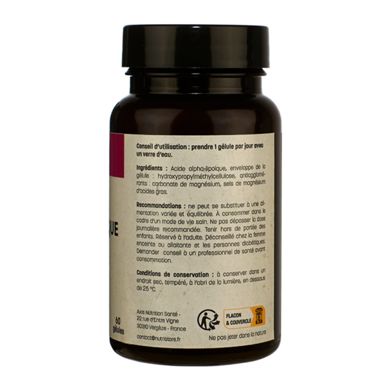 Acide Alpha-Lipoïque - Formule concentrée - 3 flacons ingrédients