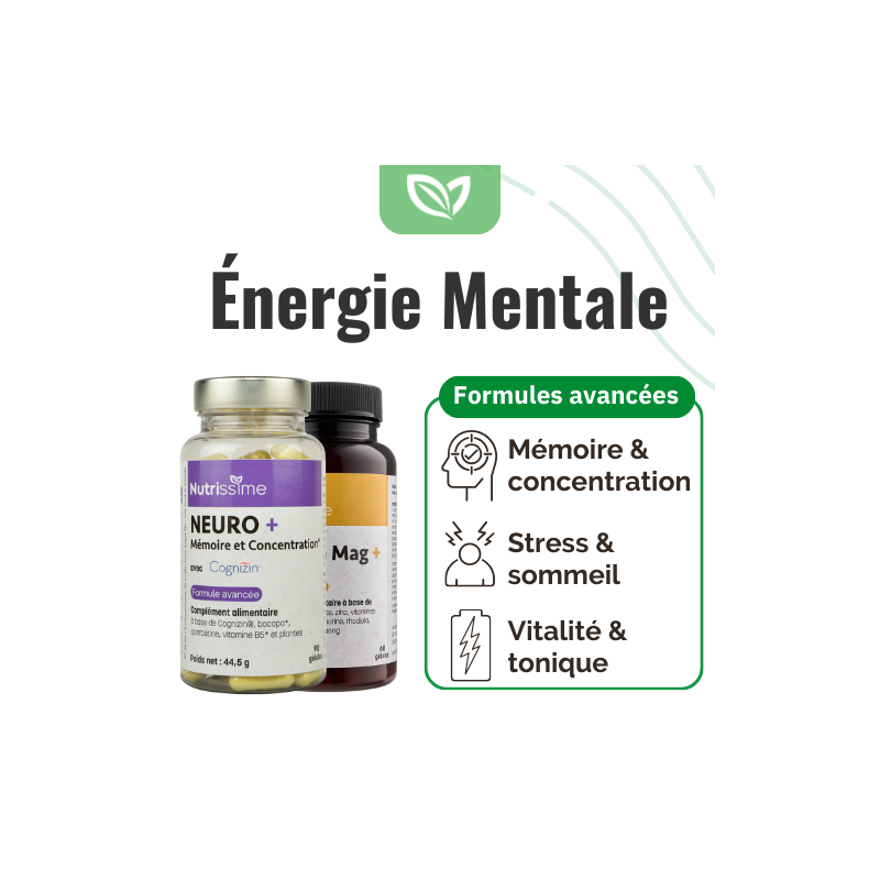 	Pack Énergie Mentale - Énergie Mag+ et Neuro+ : Lot de 2 flacons bienfaits2
