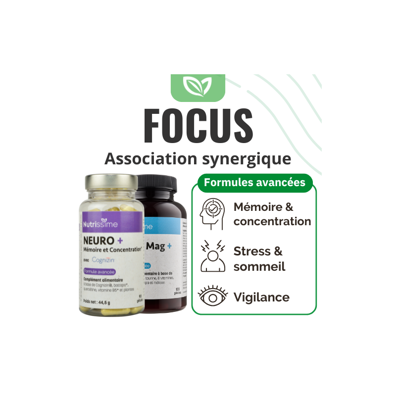 	FOCUS - Stress Mag + & Neuro+ Pack de 2 flacons bienfaits