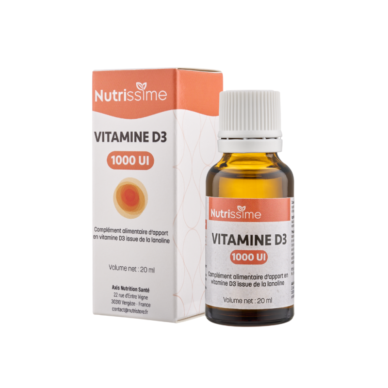 Vitamine D3 1000 UI - Huile - Lot de 3 flacons
