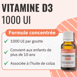 Achat Vitamine D3 1000 UI - Huile - Face formule avancée