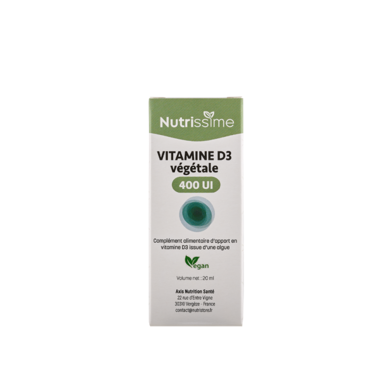 Vitamine D3 végétale - 400 UI - étui recto
