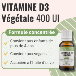 Achat Vitamine D3 végétale - 400 UI - formule avancée