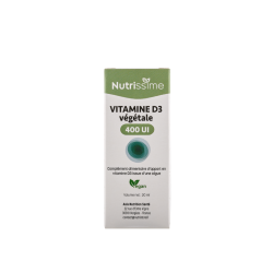 Achat Vitamine D3 végétale - 400 UI - étui face