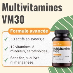 Achat 	Multivitamines VM30 - Lot de 3 flacons - 150 gélules description nouv
