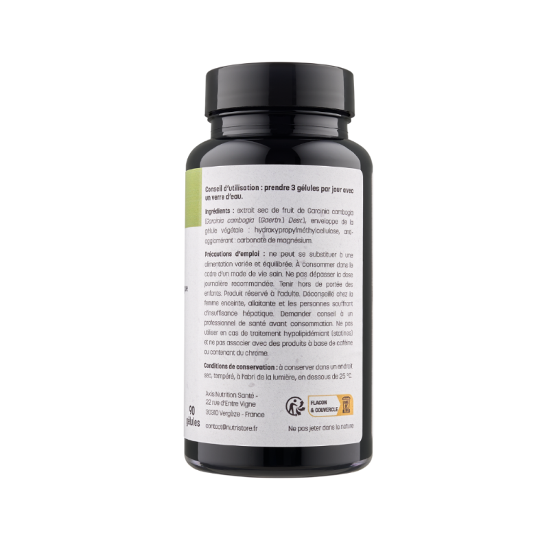Garcinia - Haute concentration en hydroxycitrate - 90 gélules - Nutrissime