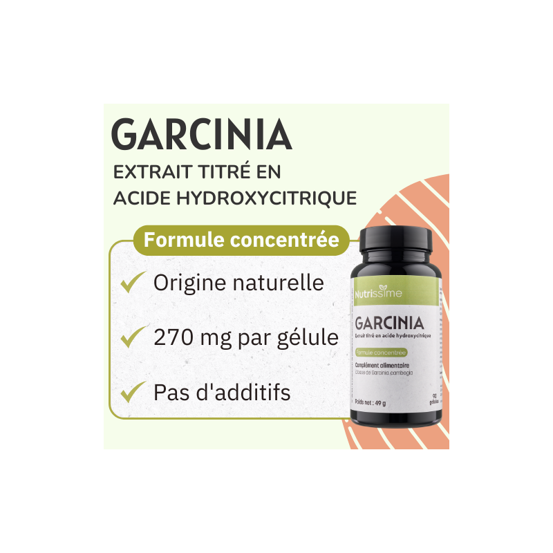 Garcinia - Haute concentration en hydroxycitrate - 90 gélules - Nutrissime