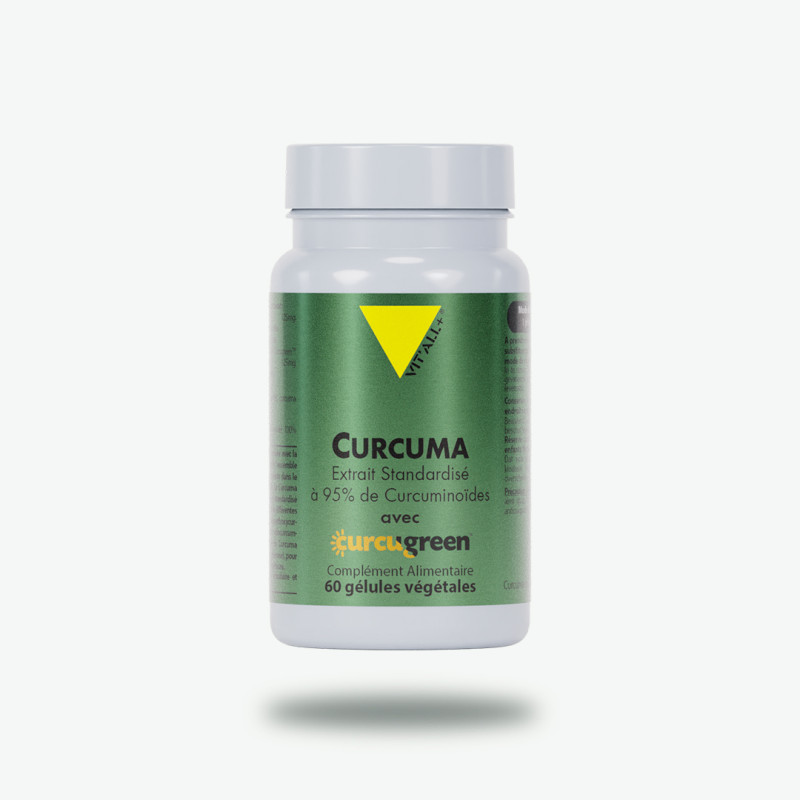 Curcuma - Extrait standardisé à 95 % de curcuminoïdes - Vitall+ 