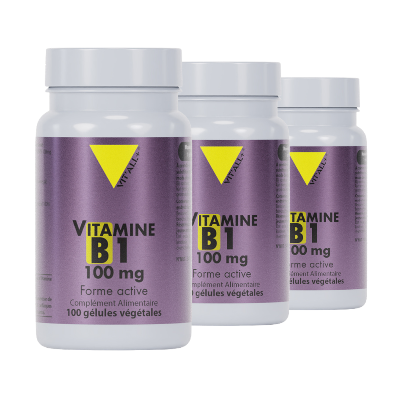 Vitamine B1 100 mg - Lot de 3 flacons