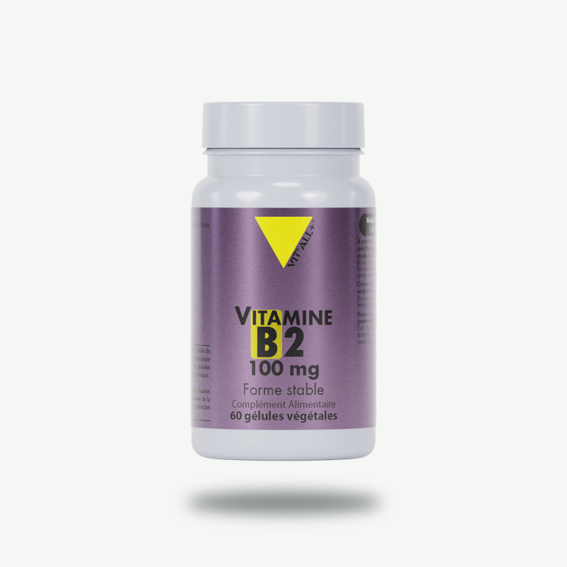 Vitamine B2 100 mg - 60 gélules végétales - Vitall+