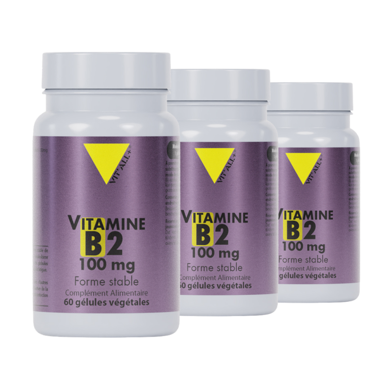Vitamine B2 100 mg - Lot de 3 flacons
