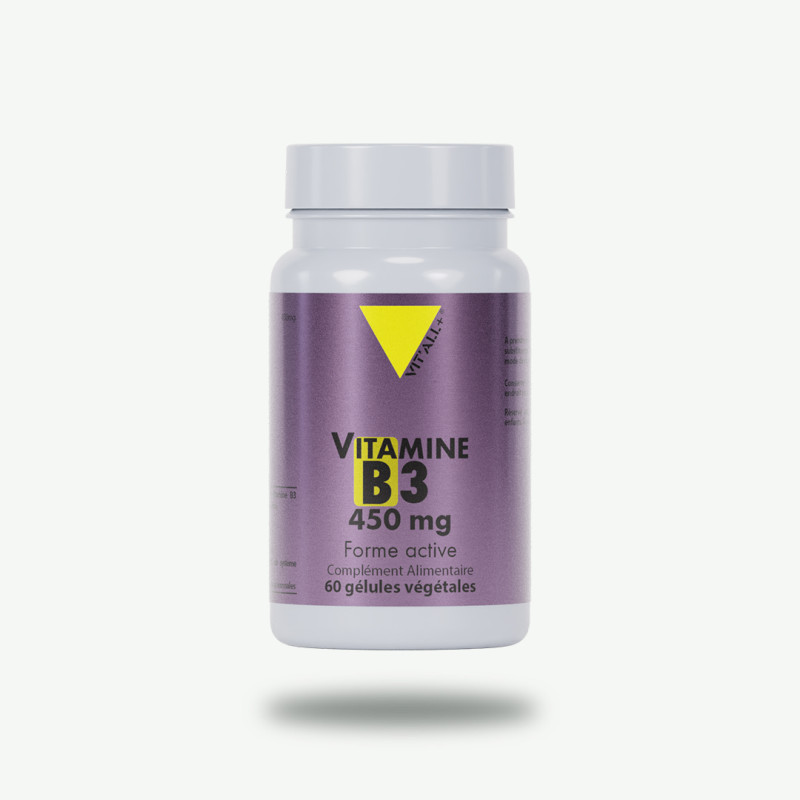 Vitamine B3 450 mg - 60 gélules végétales - Vitall+