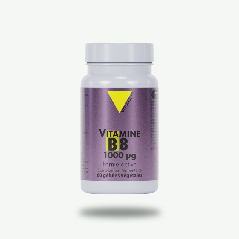 Vitamine B8 1000 µg - 60 gélules végétales - Vitall+