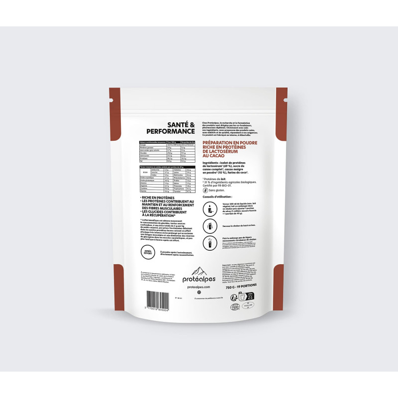 Achat Whey protéine goût cacao – Gamme classique verso