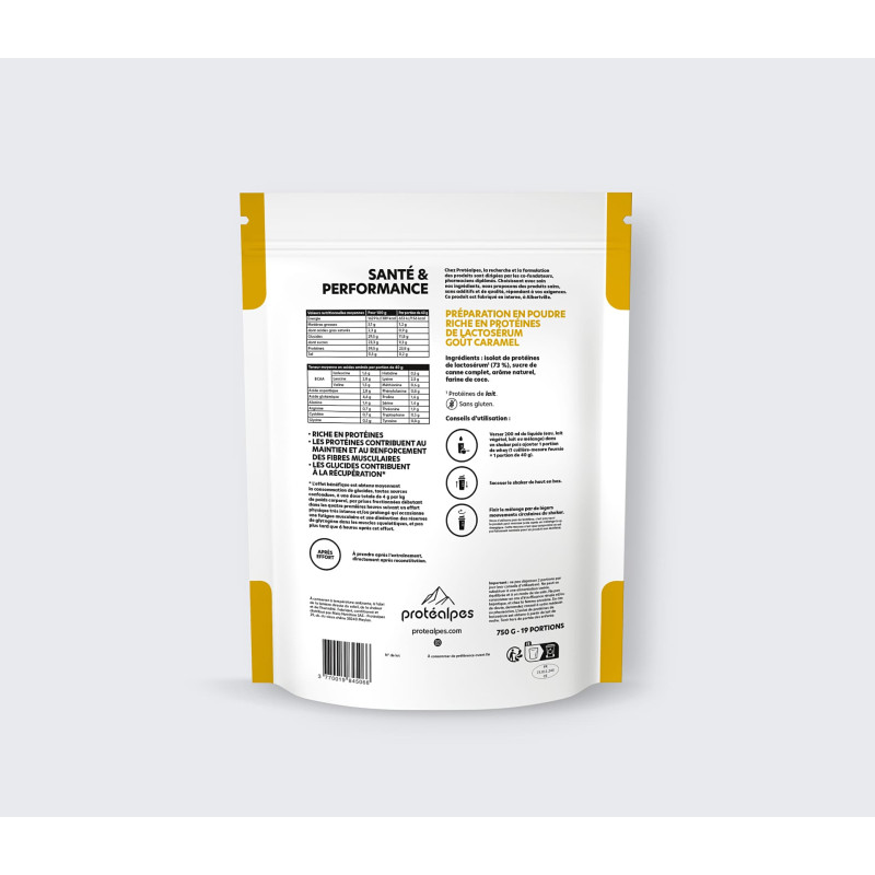 Achat Whey protéine goût caramel – Gamme classique verso