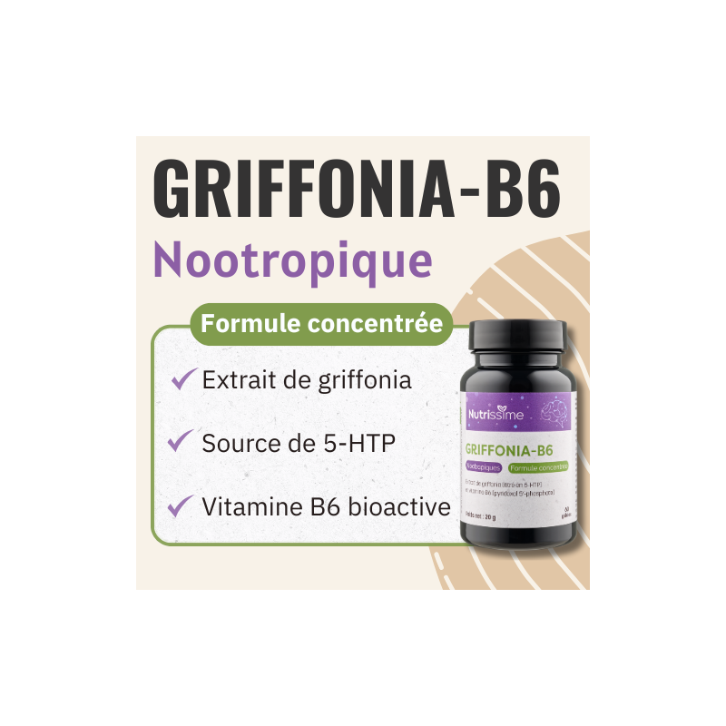 Griffonia-B6 - Source de 5-HTP - 60 gélules formule concentrée