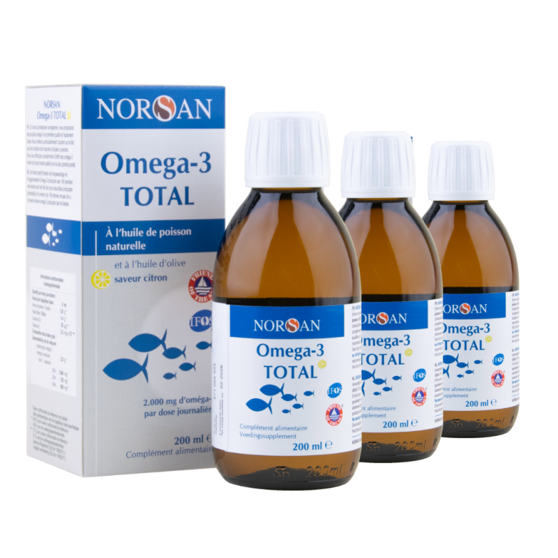 Oméga-3 Total - Forme liquide goût citron - Lot de 3 flacons