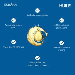 Achat Oméga-3 Total - Forme liquide goût citron - Lot de 3 flacons huile