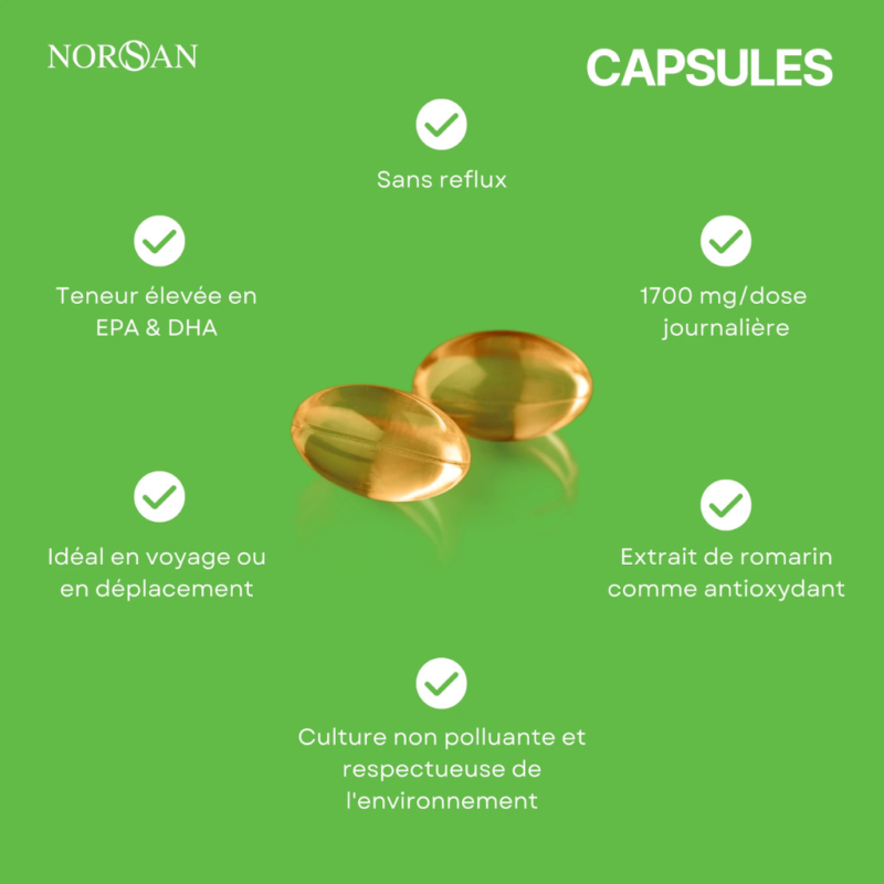Omega-3 Vegan Capsules NORSAN - 80 capsules - capsules dét