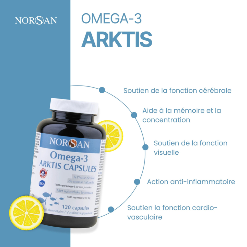 Achat Oméga-3 Arktis - 120 capsules - À l'unité - bienfaits