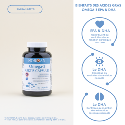 Achat Oméga-3 Arktis - 120 capsules - Lot de 3 flacons - bienfaits 2 