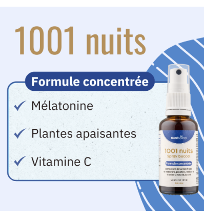 1001 nuits Spray - Mélatonine & plantes - 30 ml - À l'unité