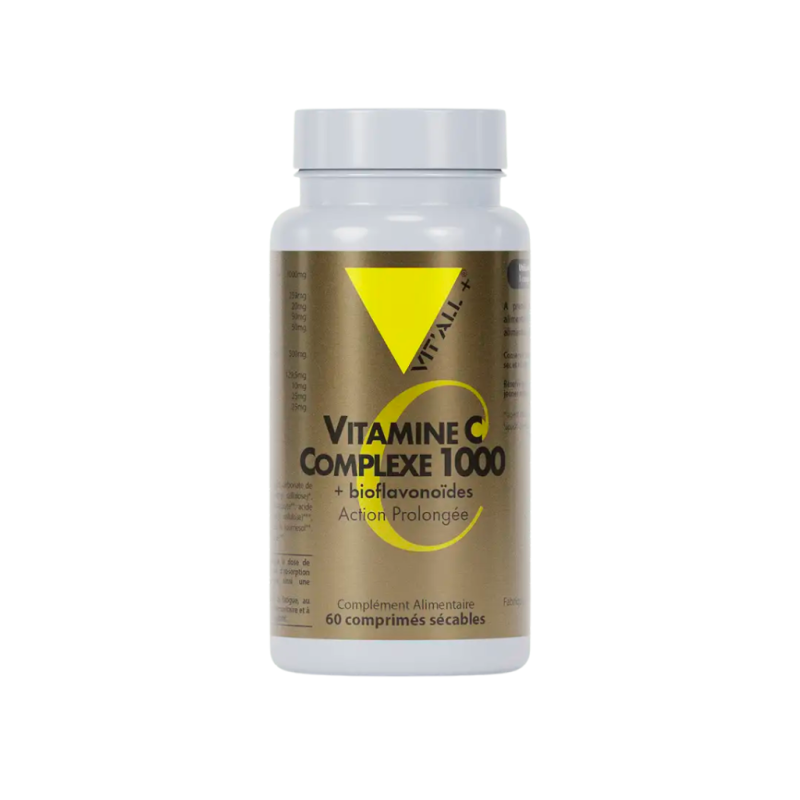 Vitamine C - Complexe 1000 + bioflavonoïdes - 60 comprimés - Vitall+