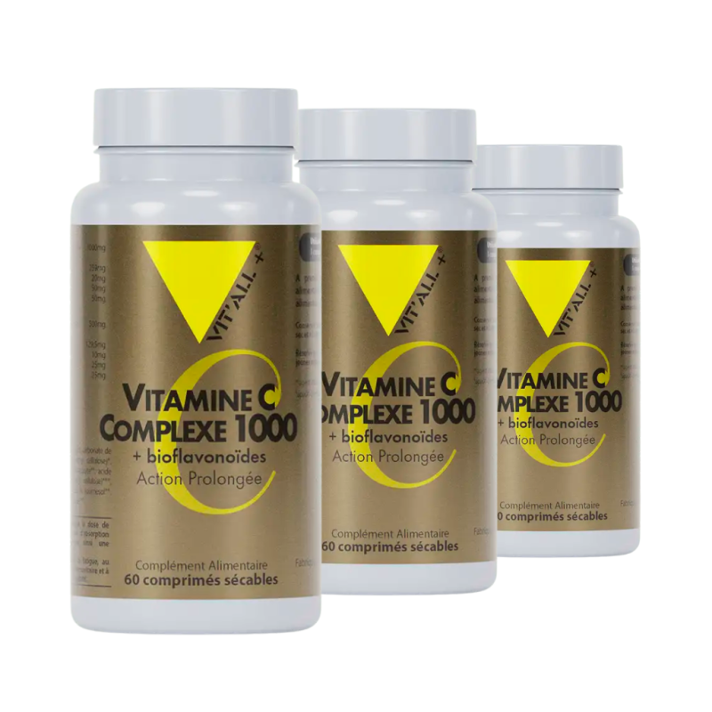 Vitamine C - Complexe 1000 - Lot de 3 flacons